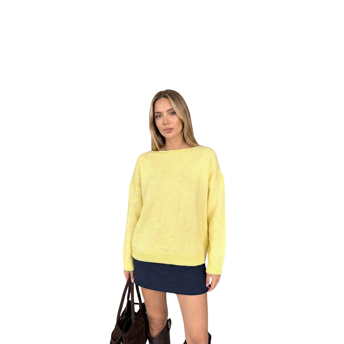 Düşük Omuz Triko Kazak